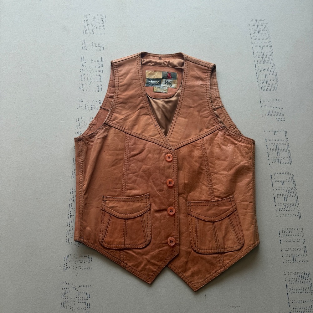 Vintage 70's Chess King Leather Vest